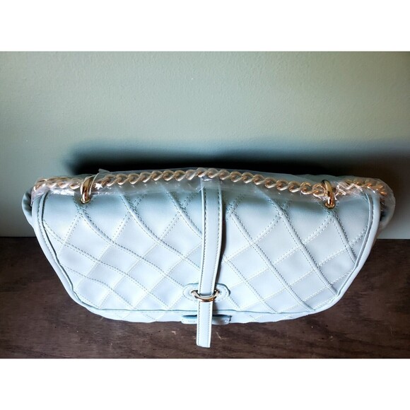 Simply Southern Mint Green Shoulder Bag Purse Gold Chain Quilted Pattern NWT - Picture 3 of 16